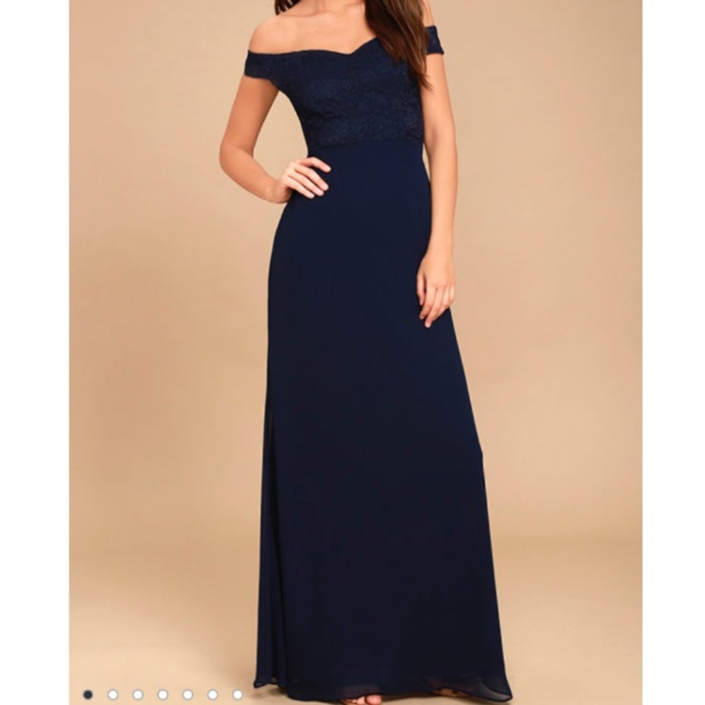 NWT Lulus Dress to Impress Off Shoulder Maxi Dress